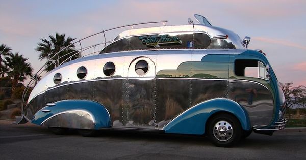 The stunningly beautiful Decoliner is a Blastolene special based on the chassis of a 1973 GMC Motorhome and a cab from a 1955 White COE, that entire body was ha | See more about Motorhome, Art deco and Cars.
