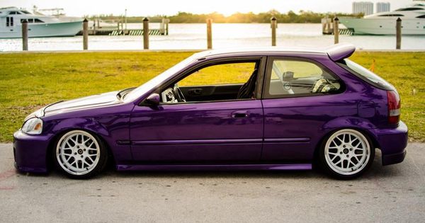 #honda #civic #ek #hatch #slammed #stance | See more about Honda Civic, Purple and Jelly Beans.