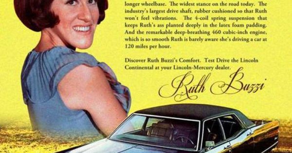 Ruth Buzzi for the 1971 Lincoln Continental | See more about Lincoln Continental, Lincoln and Luxury cars.