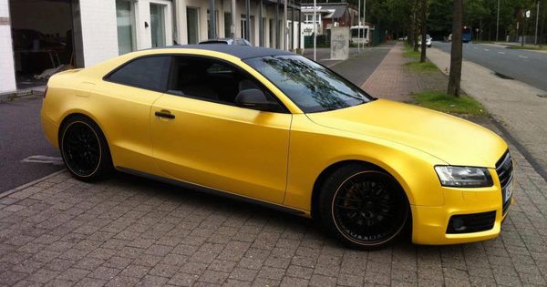 Audi A5 wrapped in yellow matte #audi #a5 #sportcars #dreamcars #amazingcars | See more about Audi A5 and Private Jets.