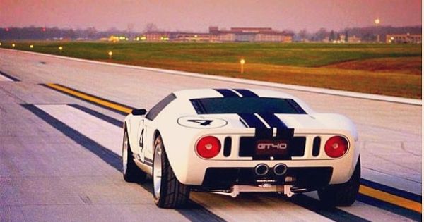 Elegant White Ford GT with Blue speed stripes :) | See more about Ford, Stripes and Racing.