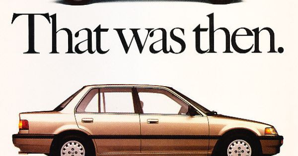 1988 Honda Civic then and now color - Classic Vintage Advertisement | See more about Honda Civic, Vintage Advertisements and Vintage.