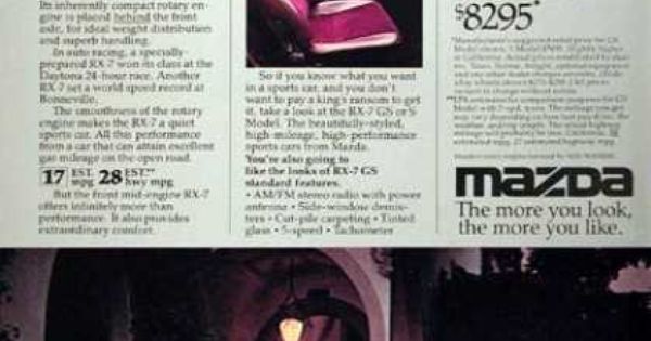 Mazda RX-7 GS (1980) - I wanted one of these SO bad at the time! | See more about Mazda, First Car and Cars.
