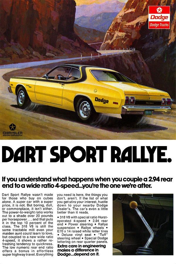 muscle car ads | 1974 Dodge Dart Sport | Muscle Car Ads | See more about Dodge Dart, Darts and Muscle Cars.