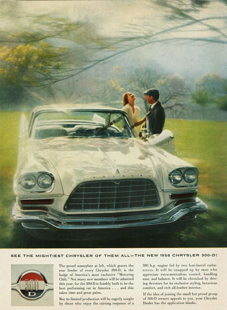 Chrysler auto - 1958 Chrysler 300-D Ad