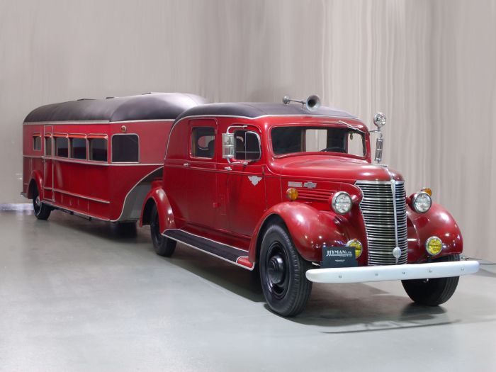 1938 Chevrolet HC 1-ton truck and custom-built Curtiss Aerocar trailer. | See more about Chevrolet, Trucks and Trailers.