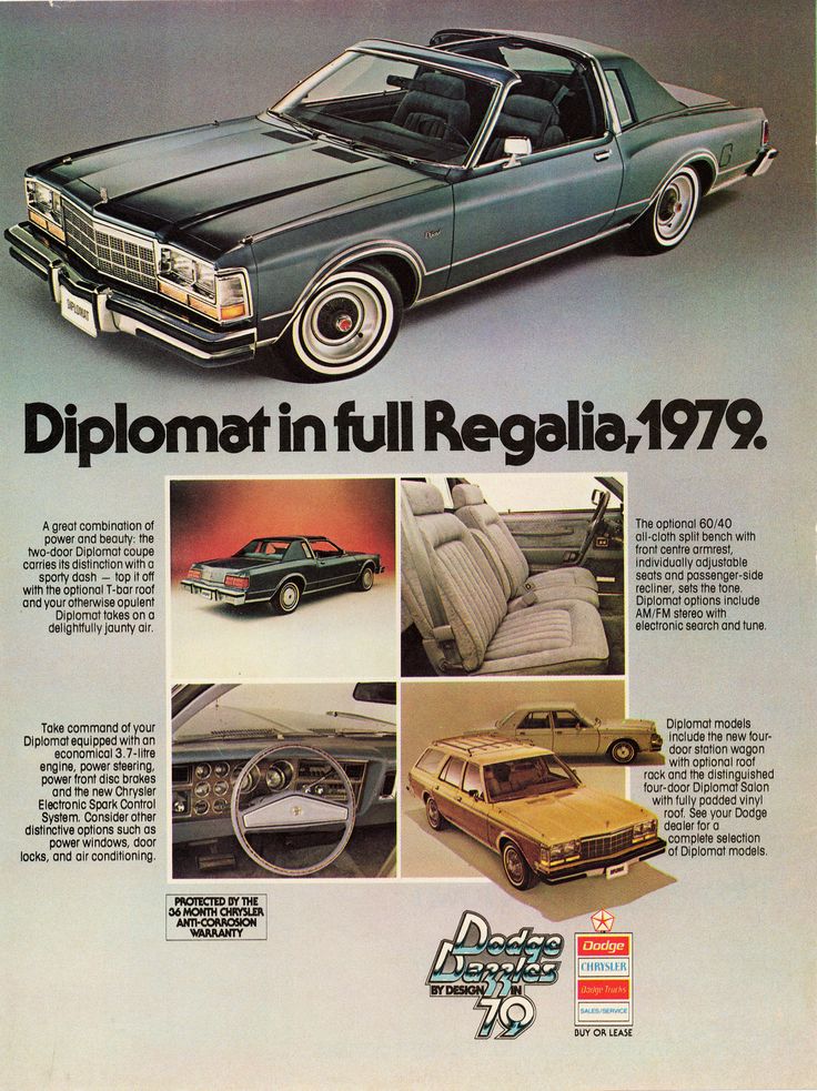 1979 Dodge Diplomat Salon Coupe with T-Bar Roof (Canadian ad)