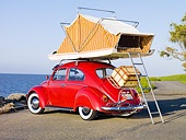 1964 Volkwagen Beetle Red With Topper Tent #vw | See more about Beetles, Tent and Red.