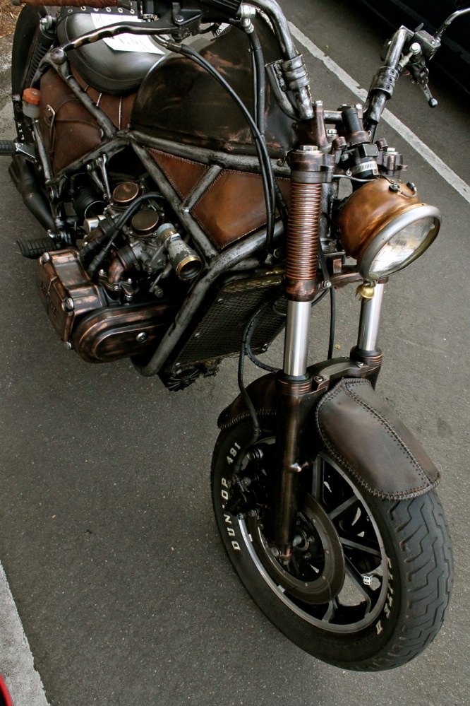 Beautiful Leather-covered Steampunk Honda Goldwing Motorcycle | See more about Steampunk, Motorcycles and Yamaha Motorcycles.